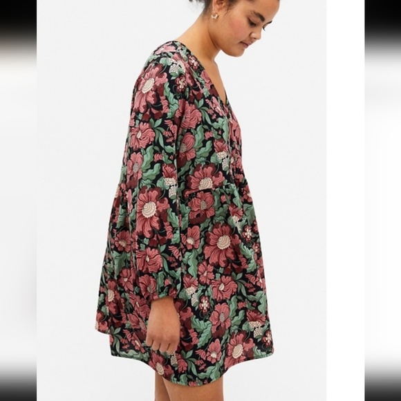 ASOS Monki Torborg Floral Garden Mini Oversized Dress Fit M-XL Bohemian EUC - Picture 3 of 16